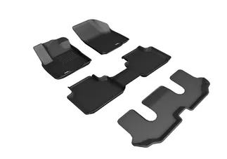 3D MAXpider Kagu 1st / 2nd / 3rd Row Floormats For 18-19 VW Atlas - Black